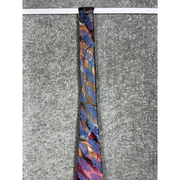 Oscar De La Renta Studio Abstract Car Print Mens Pointed Neck Tie Made In USA - Picture 8 of 11